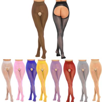 Womens Pantyhose Stretchy Hosiery Mesh Tights Lightweight Lingerie Glossy Adult